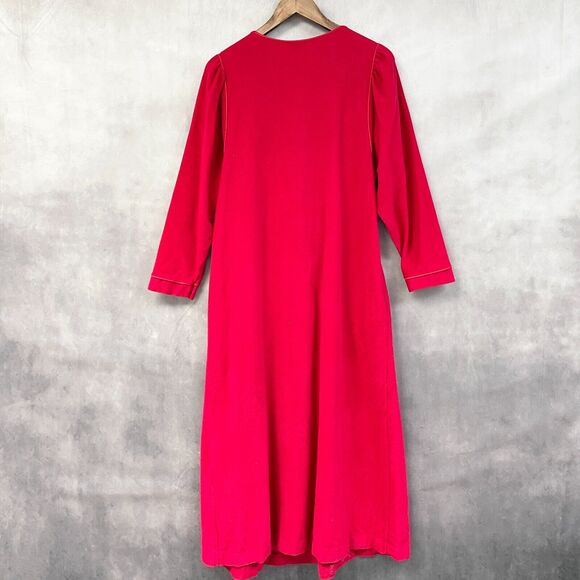 VTG‎ 80s Vanity Fair Robe Housecoat Womens Small Embroidered Floral Lounge Sleep - Picture 3 of 10